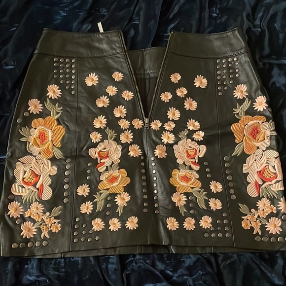Floral leather free people skirt - Picture 2 of 2